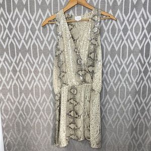 Parker Dress Sequined Snake Skin Sleeveless V-Neck Mini Dress Size: Small